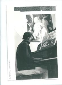 Sian at her piano in Clapham (1983)